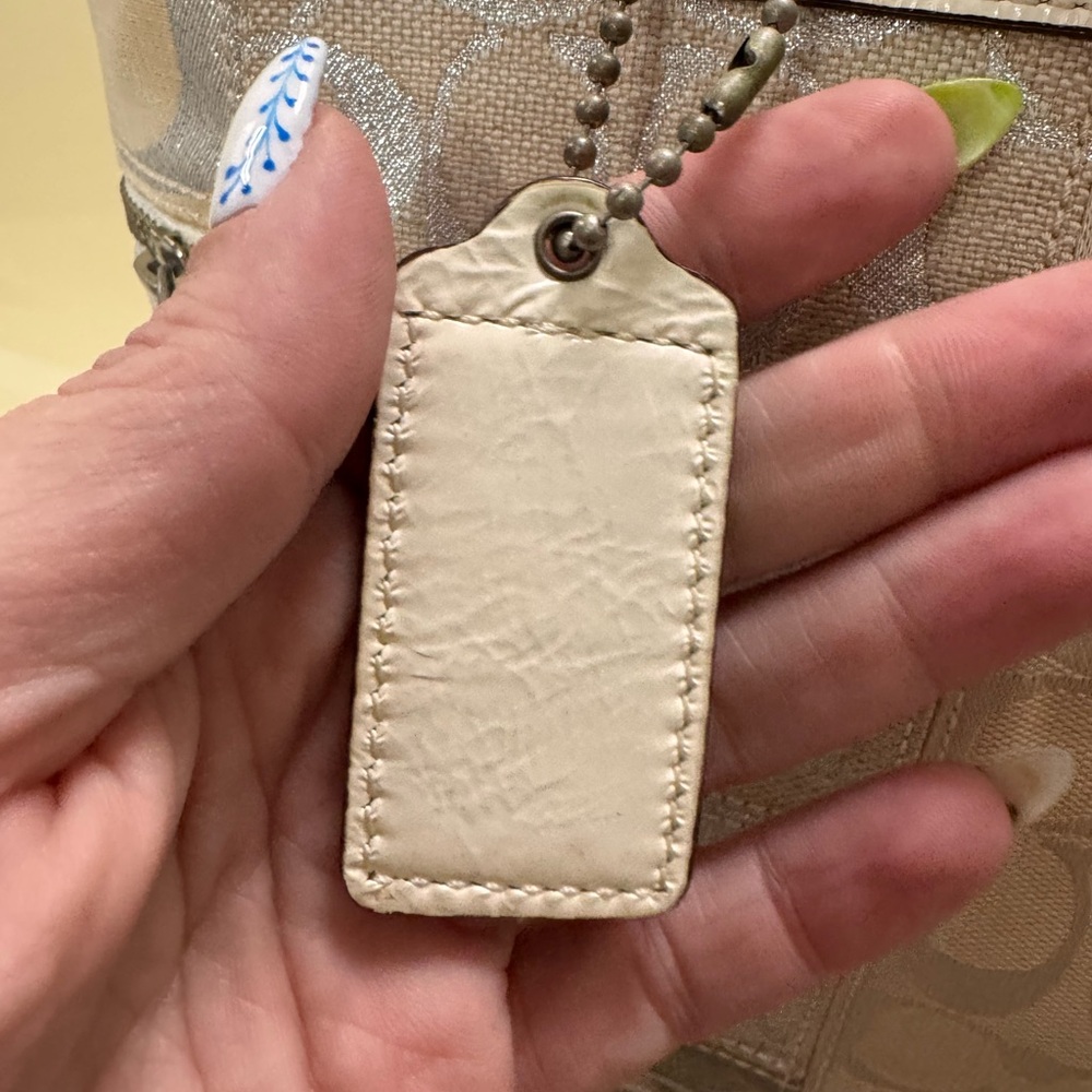 Coach Elegant Silver and Cream patchwork Tote Bag - image 3